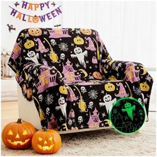 Halloween Throw Blanket 50x60 Inch Glow In The Dark Spooky Midnight Glow Manor