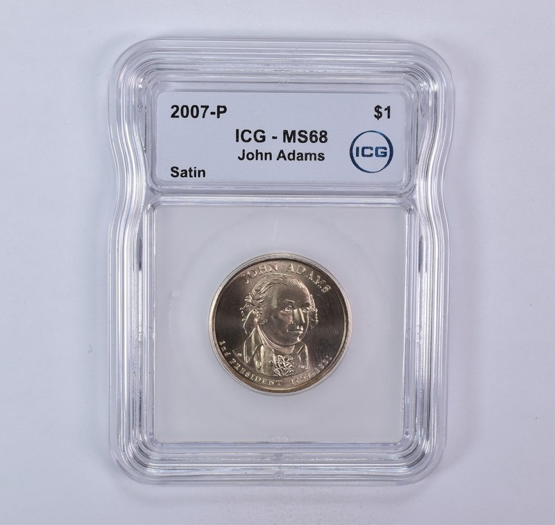 2007-P Presidential $1 John Adams SMS Satin MS68 ICG *0524