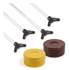 Champion Sports Classic Group Games Shuffleboard Set Indoor Outdoor 8 Puck 4 Cue