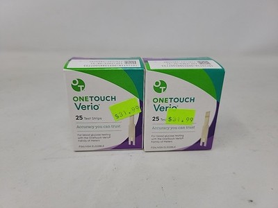 OneTouch Verio Glucose Blood Test Strips - 50 Count (25x2)- Exp 07/2026+