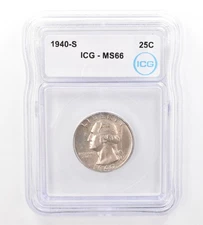 1940-S Washington Quarter MS66 ICG Beautiful Tone *7389