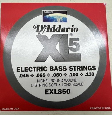 D'Addario EXL850 Nickel Round Wound  Soft 45-130 Long Scale Bass Strings 