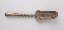 Antiker silberner Tortenheber Braut mit Hochzeitsstab