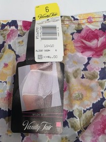 Vanity Fair Vintage Roses Flower Multicolor Nylon Cotton Panties Size 6 NWT