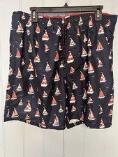 Broken Threads Surf Men  s Sailboat Print Lined Swim Trunks W/Pockets Size XL