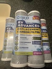 Qty 6 Clear2o CTO1102 5 Micron RV Advanced Carbon 10 inch Block Filter New