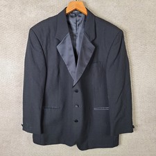 Jean-Yves Jacket Mens 48R Black Tuxedo Worsted Wool Satin Lapel 3 Button Formal