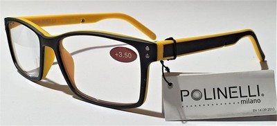 Polinelli  MILANO Qualität Premium Lesebrille - Schwarz / Gelb