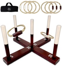 Swooc Games Rustic Ring Toss Outdoor Game Set