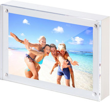 6x4 Inches Acrylic Photo Frame, 1 Pack Clear Frameless 4x6 Picture Frames with M