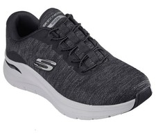 Skechers Shoe Black Men Sport Comfort Arch Fit Casual Jersey Mesh Stretch 232709