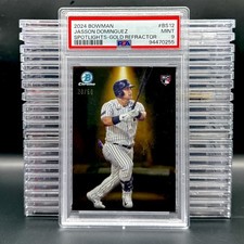 2024 Bowman #BS-12 Jasson Dominguez Bowman Spotlights Gold Refractor PSA 9 #/50