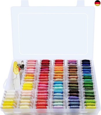 Embroidery Thread Cross Stitch Threads, 104 Colours Embroidery Threads with Orga