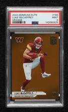 2024 Panini Donruss Elite Rookies Orange 8/399 Luke McCaffrey PSA 9 MINT 0x3f