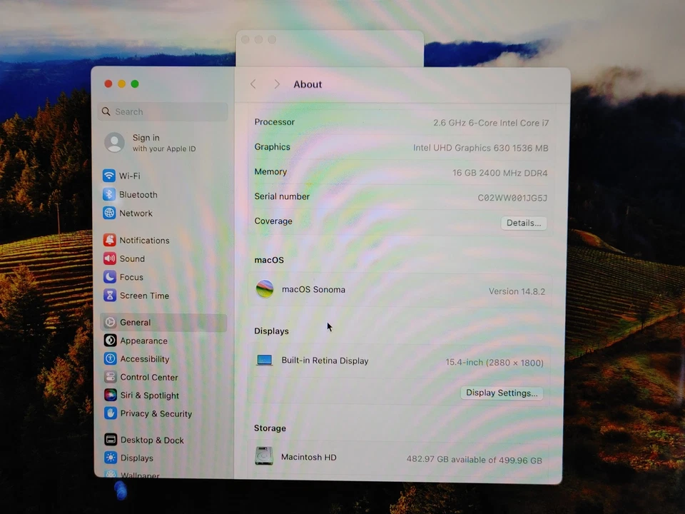 Apple MacBook Pro A1990 Core i7-8850H 2.60 GHz 16 GB DDR4 512 GB NVMe macOS - Image 3 of 4