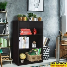 3-Tier Bookcase Storage Shelves Easy Assembly Home Decor Organize Books New