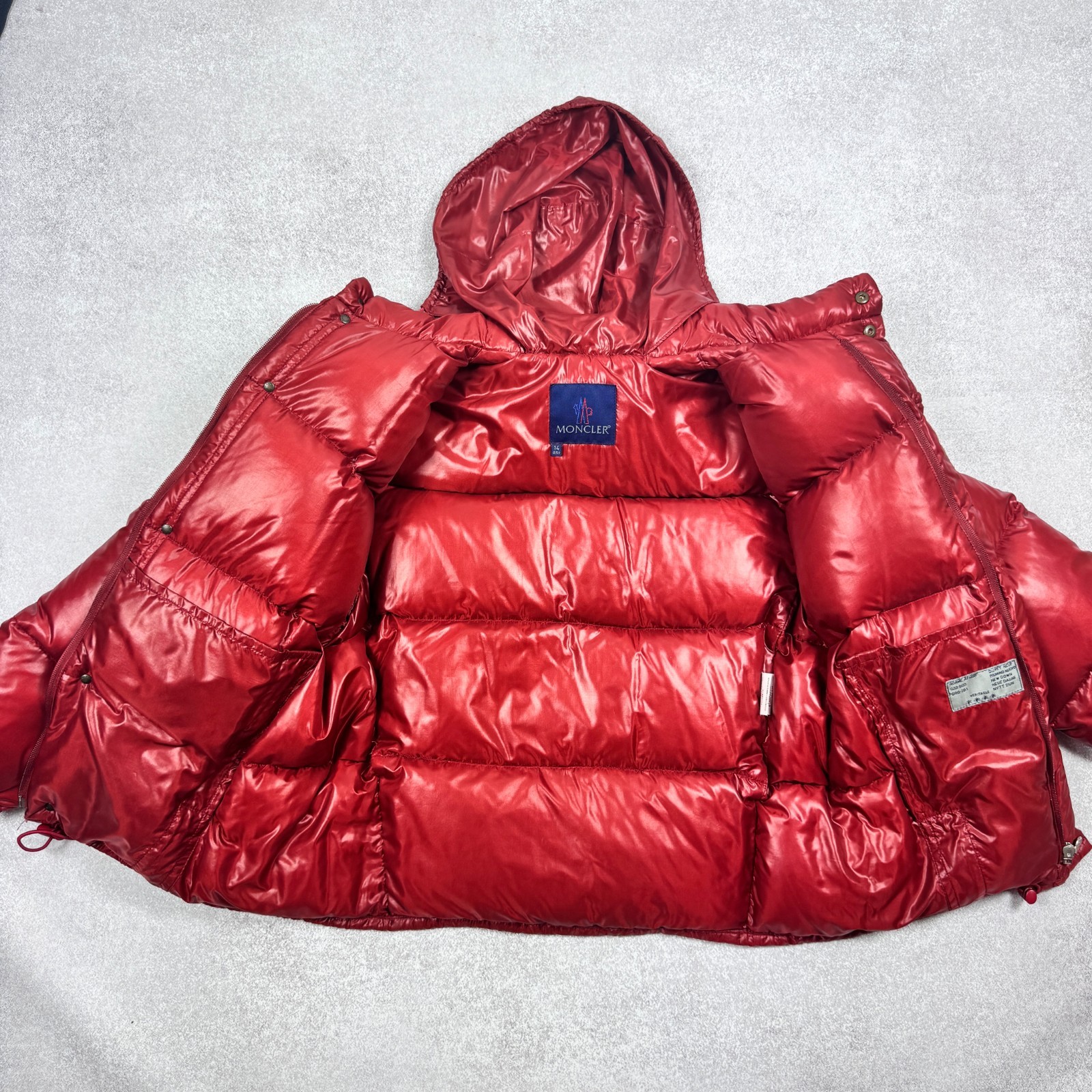 Vintage Moncler Shiny Red Down Puffer 90s 00s Size XS-S image 2