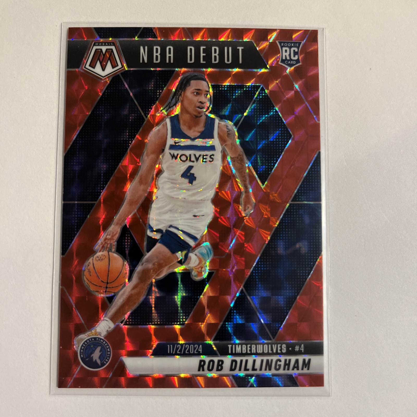 2024-25 Mosaic Debut Rob Dillingham Red RC Timberwolves