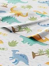 Queen Children's Colorful Dinosaur Sheet - 4 Piece Dinosaur Sheet Set -