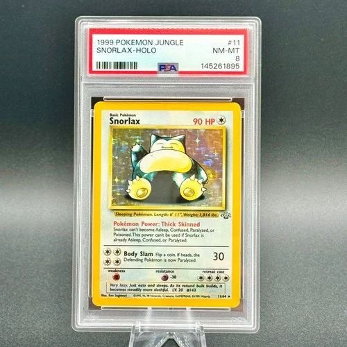 Snorlax 11/64 Holo Rare Jungle Vintage Pokemon TCG PSA 8 NEAR MINT - MINT