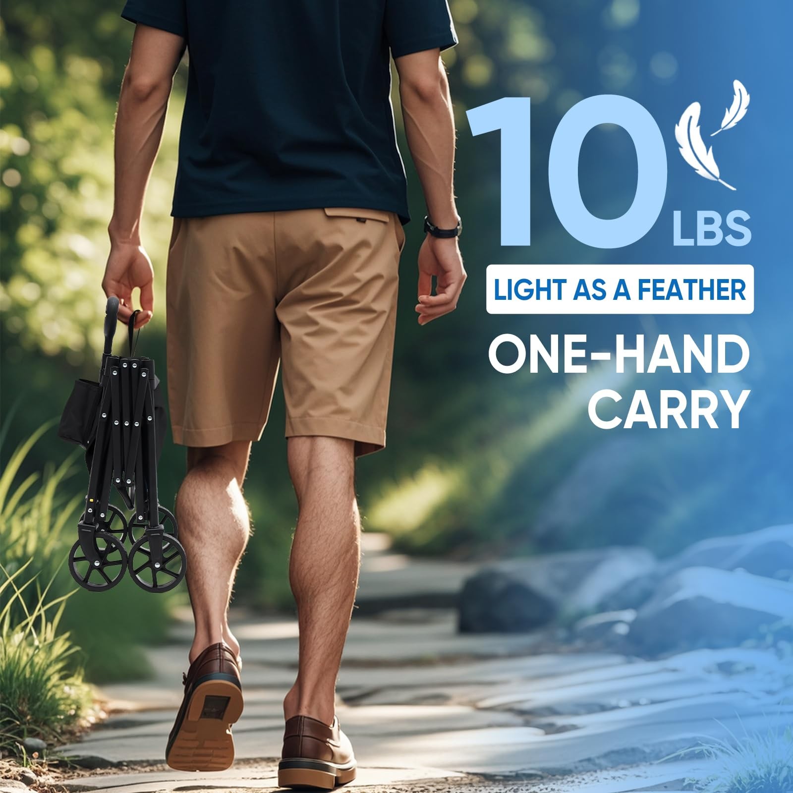 Heavy Duty Wagon with Big Wheels Foldable Cart 220LBS Capacity Utility