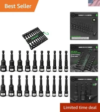 Durable 20-Piece Magnetic Nut Driver Set with Portable Snap Clip - Versatile Use