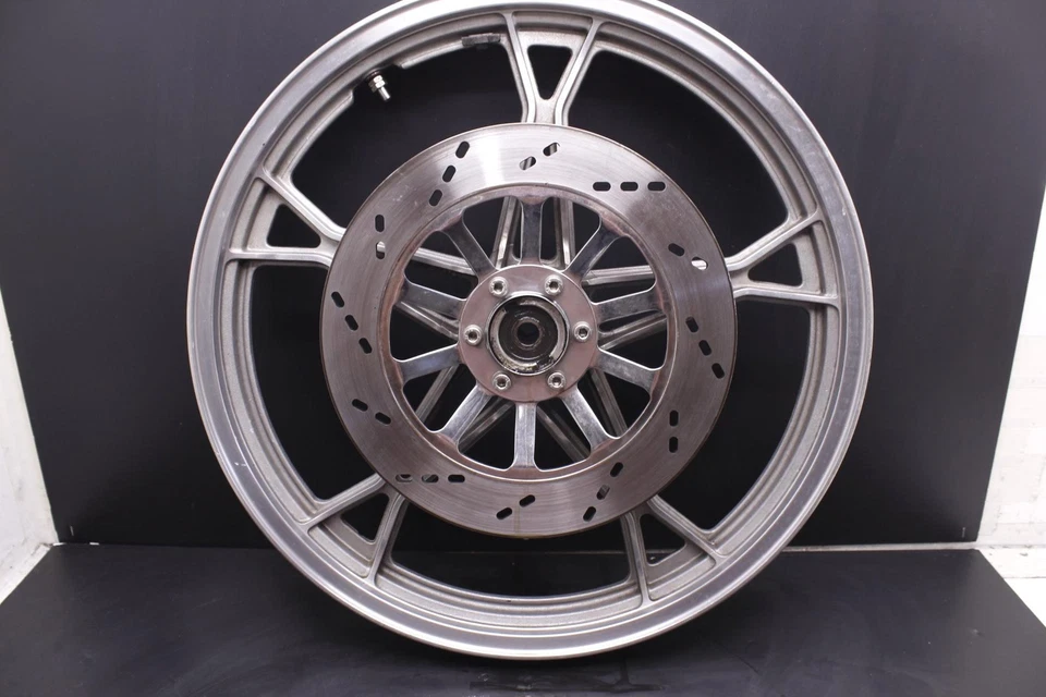 Suzuki GS750T 1982 OEM llanta delantera plateada rotor cromado Foto 2 de 4