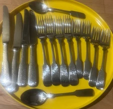 14 Pc Towle HAMMERSMITH Germany 18/8 Stainless Mixed Flatware Glossy Hammered