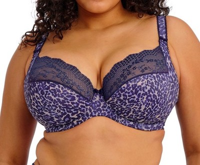 Elomi Lucie BH Midnight Gr. 42H Bügel Plunge Seitenstütze Spitze 4490 Neu