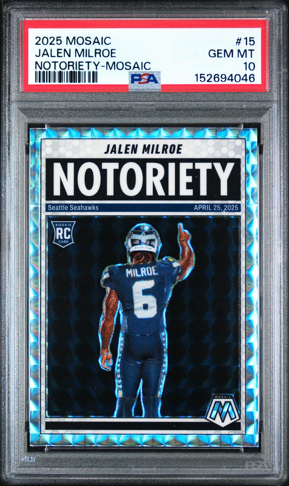 Jalen Milroe Panini Mosaic Notoriety #15 Base