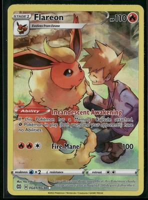 2022 Pokemon Brilliant Stars Flareon TG01/TG30 Trainer Gallery Full Art