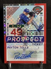 Payton Tolle SP /99 AUTO RED POWER 2024 Panini Prospect Ticket #80 Prizm RC Sox