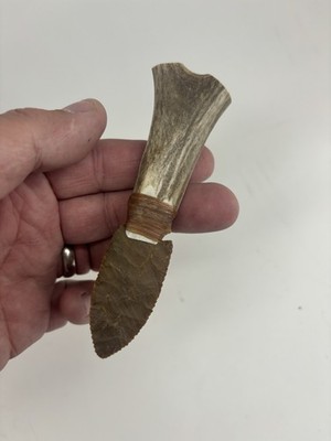Mule Deer Petrified Wood Stone Knife Hunting Fishing Mountain Man Rendezvous ￼