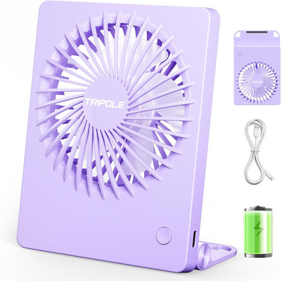 Tripole Mini Portable Desk Fan Rechargeable Ultra Quiet Small Fan 4.5 Inch Perso