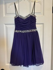 Windsor Purple Mini Dress Size 7/8 Womens Sleeveless