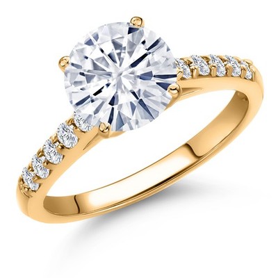 Gemstone Lab Grown Diamond Engagement Wedding Anniversary Ring 10K Gold