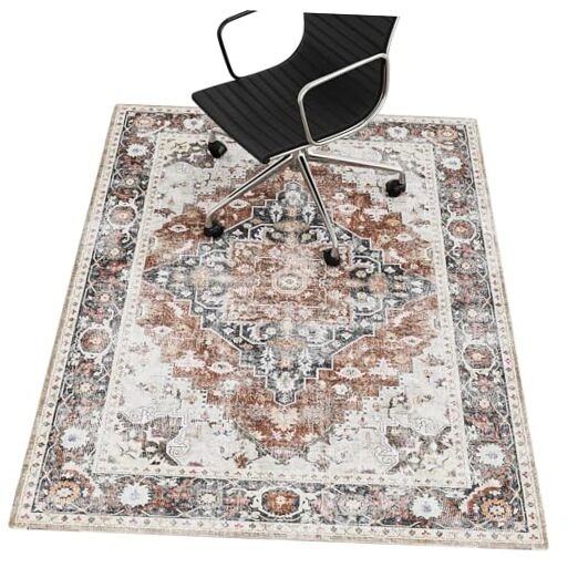 48x60 Hardwood Floor Office Chair Mat in Brown for Desk Protection