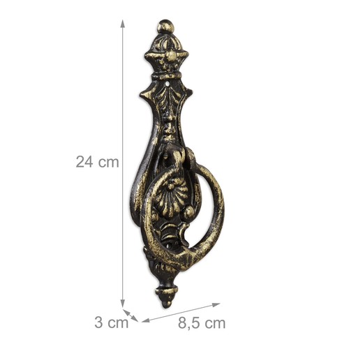 Llamador puerta aldaba vintage anilla decorativa 500 g 24 cm llamador antiguo - Imagen 4 de 10