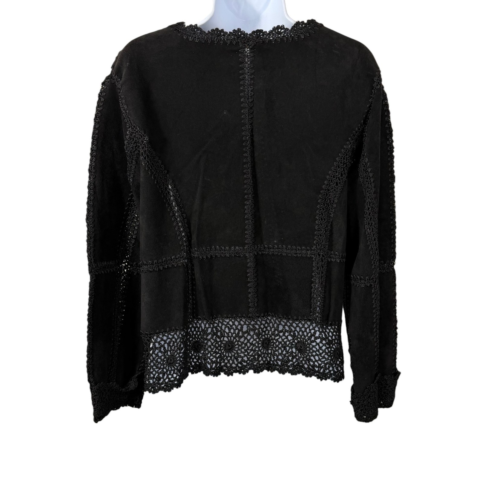 Suede Essentials Patchwork Suede Jacket | Black C… - image 2