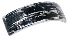 Parcelona French Streaky Black Silver Curved Strong Grip Volume Hair Clip