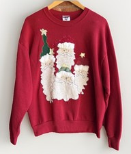 Vintage Jerzees Women  s Large Christmas Ugly Sweatshirt Sweater