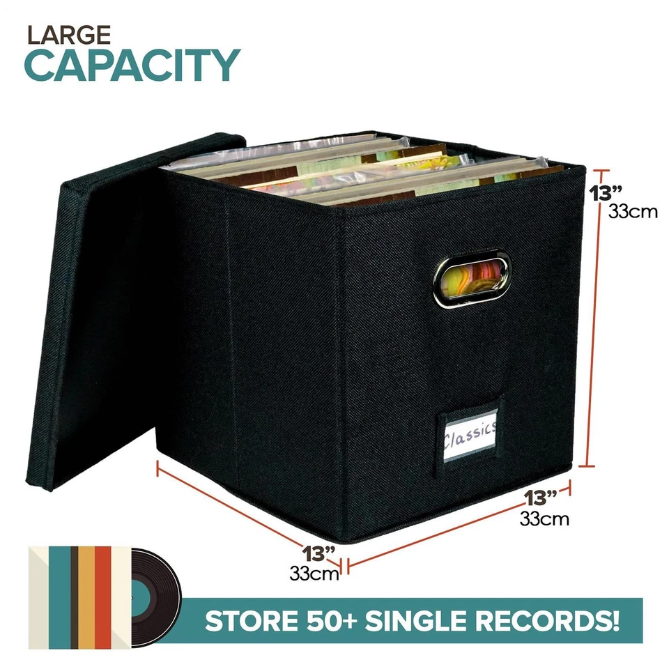 Vinyl Record Storage Case Album Holder Box Protect Your Precious Collection 50+ - Image 4 of 4