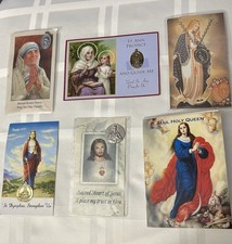 Lot 6 Catholic Medals Necklaces Carded - NEW Sacred Heart Mother Teresa St Ann