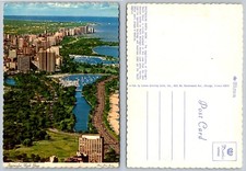 Vintage Chicago North Shore Aerial View Postcard John Hancock Center Marina