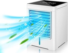 Portable Evaporative Air Cooler USB Mini Fan 3 Speeds 3 Timers Touch Screen