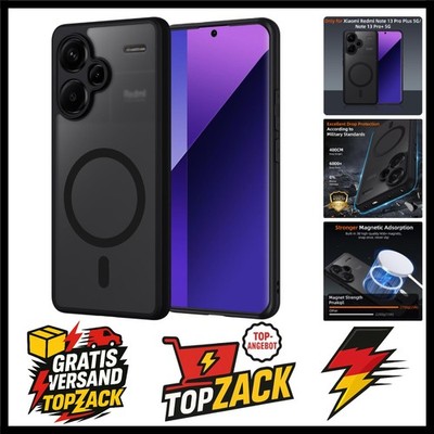 Magnetische Handyhülle für Xiaomi Redmi Note 13 Pro Plus 5G schwarz matt Case
