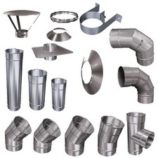 Ofenrohr Edelstahl 80-200mm 0,5mm Rauchrohr Kaminrohr Abgasrohr Regenhut Bogen