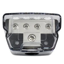 4 Way Amp Power Distribution Block, 0/2/4 Gauge in 4/8/10 Gauge Out Amp Distr...