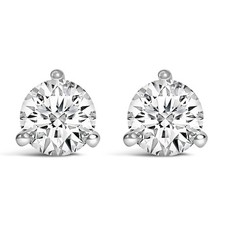 14K White Gold 3-Prong Martini Set Lab Grown ...