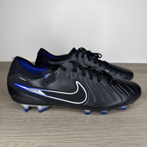 Nike Tiempo Legend 10 Elite Black-Chrome-Hyper Blue Cleats DV4328-040 Men Sz 6.5 - Picture 8 of 14